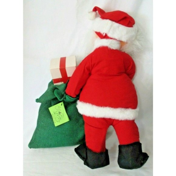 Annalee Mobilitee 18" Santa w/Book & Green Burlap Sack #5505 w/Tag EUC - Picture 8 of 12